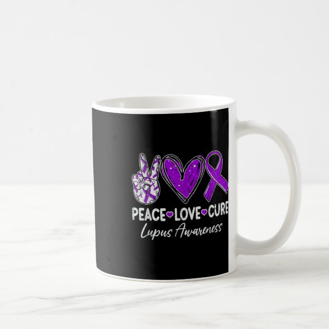 Mug Peace Love Cure Lupus Sensibilisation Guerrier Rib (Droite)