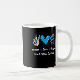 Mug Peace Love Cure Mowat-wilson Syndrome Blue Ribbon