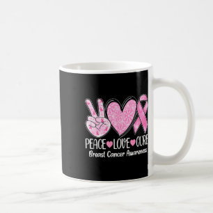 Mug Peace Love Cure Pink Ribbon Cancer du sein Prix