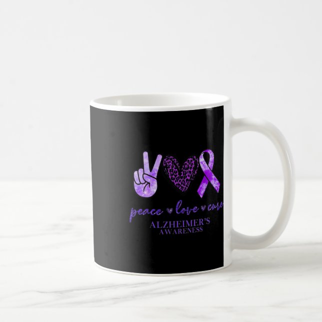 Mug Peace Love Cure Ribbon Leopard Heimerheimer Cervea (Droite)