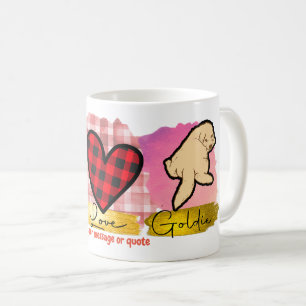 Mug Peace Love Et Goldie Golden Retriever Amoureux des
