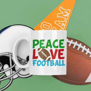 Mug Peace Love Football