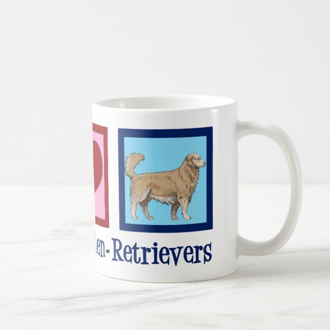 Mug Peace Love Golden Retrivers (Droite)