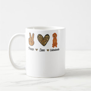 Mug Peace Love Goldendoodle Leopard Lover Animaux de c