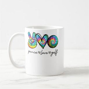 Mug Peace Love Golf Tie Dye Cute Golf Amateurs