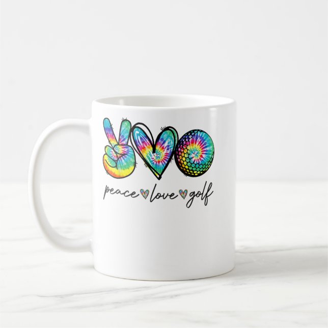 Mug Peace Love Golf Tie Dye Cute Golf Amateurs (Gauche)