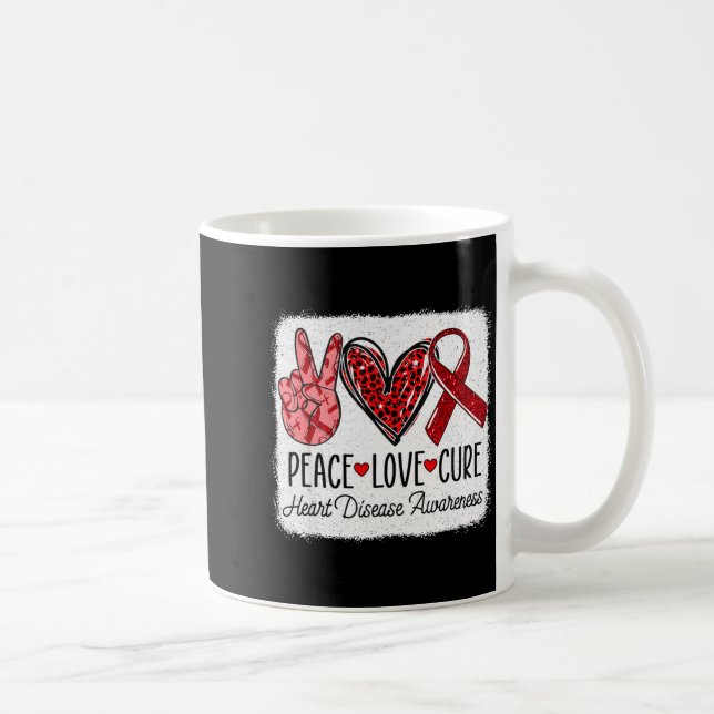 Mug Peace Love Heart Disease Awareness Chd Suprt Wear  (Droite)