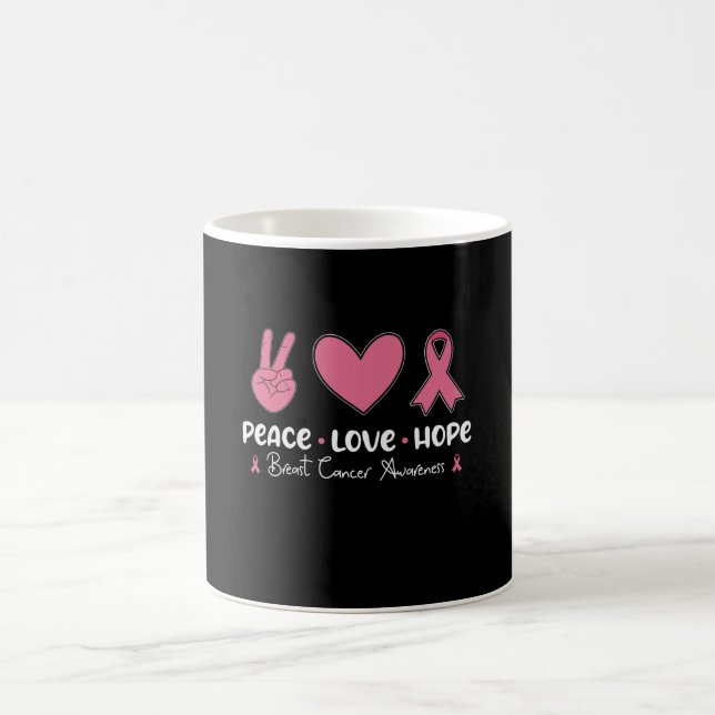 Mug Peace Love Hope Matching Cancer du sein Sensibilis (Centre)