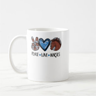 Mug Peace Love Horses Drôle Tee pour Cheval Lover T-Sh