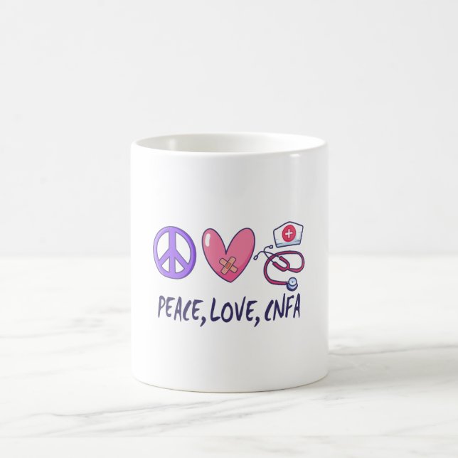 Mug Peace Love Infirmière de la CNFA (Centre)