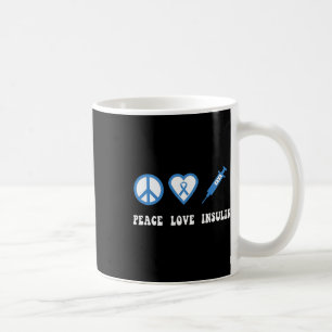 Mug Peace Love Insuline Sensibilisation Diabète Type d