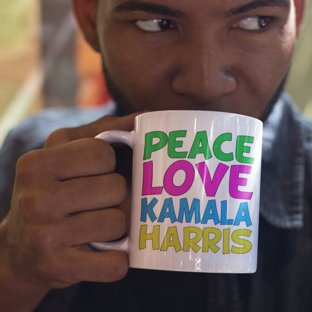 Mug Peace Love Kamala Harris Cute Election (Créateur téléchargé)