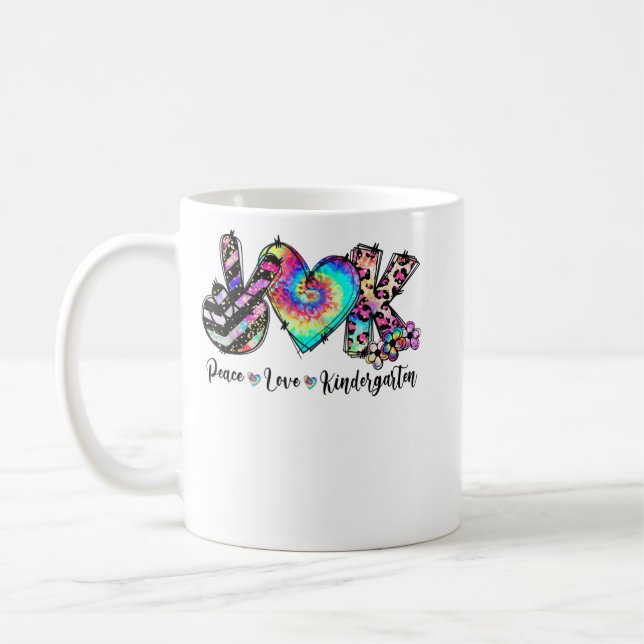 Mug Peace Love Kindergarten Enseignant Enseignant Kind (Gauche)