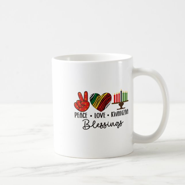 Mug Peace Love Kwanzaa Bénédictions Noël Afrique Hol (Droite)