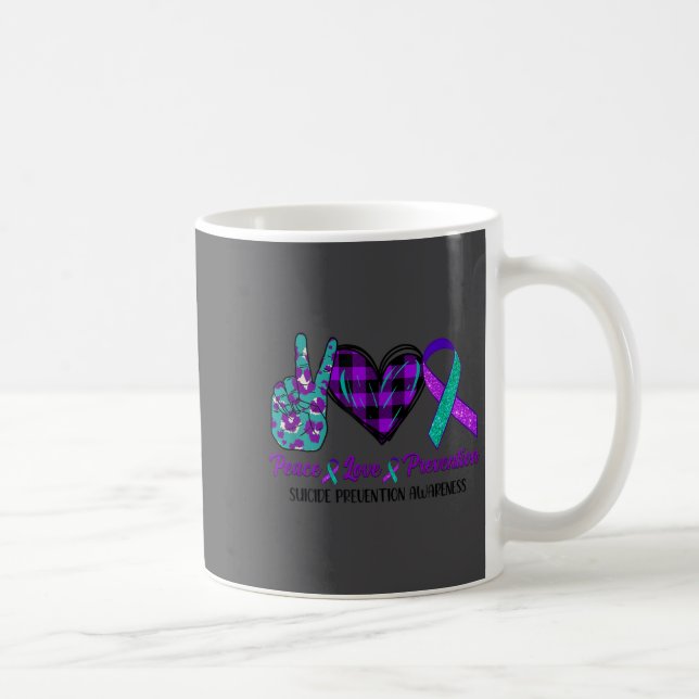 Mug Peace Love Life Suicide Awareness Womens Semi Colo (Droite)