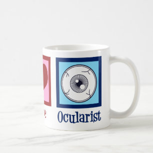 Mug Peace Love Oculariste Prothétique oculaire