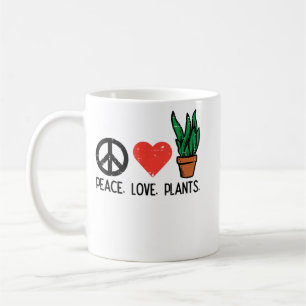 Mug Peace Love Plantes Jardinage Hippie Gardener Homme