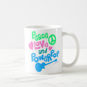 Mug Peace Love Powerpop Epic Fun Music Slogan