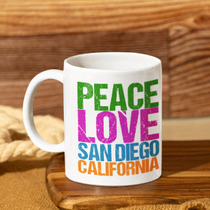 Mug Peace Love San Diego Californie