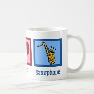 Mug Peace Love Saxophone