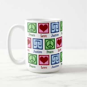 Mug Peace Love Scales de justice mignonne Avocat Juge