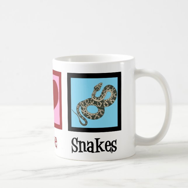 Mug Peace Love Snakes Mignonne Herpétologie (Droite)