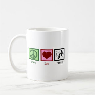 Mug Peace Love Theater Cute Women's