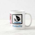 Mug Peace Love Windsurf<br><div class="desc">Tout ce dont j'ai besoin,  c'est la paix,  l'amour et la planche à voile.</div>