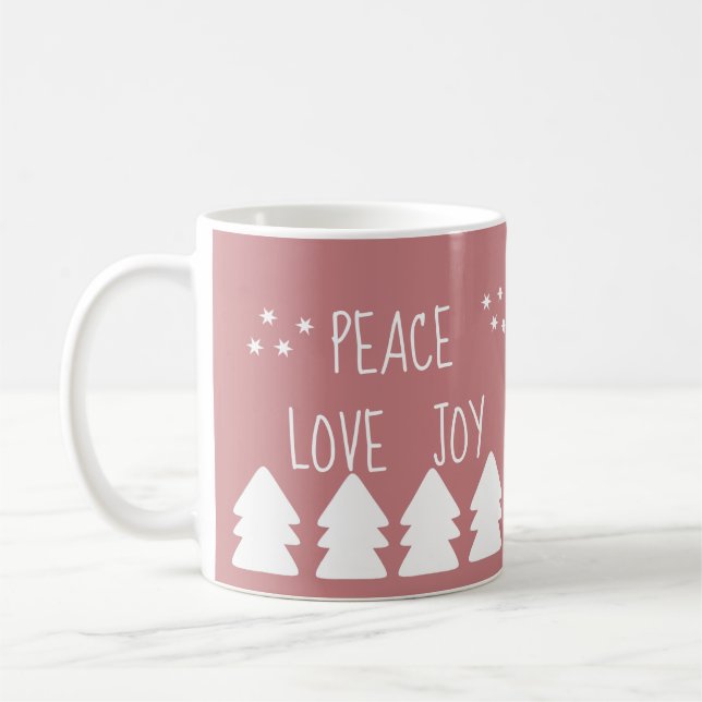 Mug Peace Loy Script Soft Pink Christmas Café (Gauche)