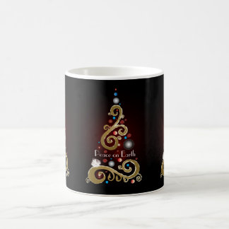 Mug Peace on Earth citation avec l'or sapin de Noël