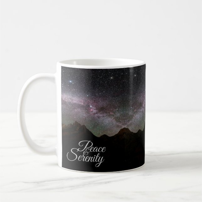 Mug Peace & Serenity Mountain Night Sky (Gauche)