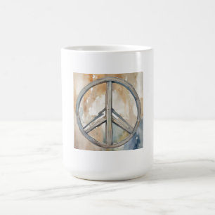 Mug Peace Sign Watercolor Peinture Art
