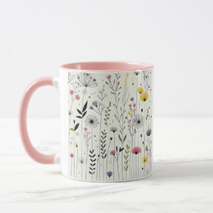 Mug Peaceful Dove Art Mug, Floral Bird Design, Café