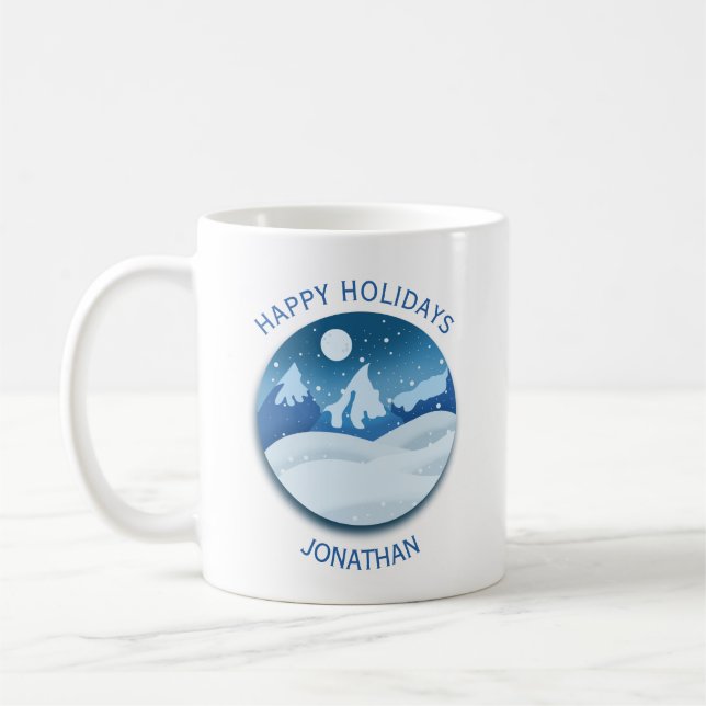 Mug Peaceful Frosted Landscape Custom (Gauche)
