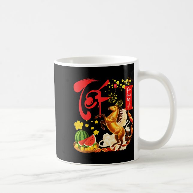 Mug Peach Blossom Vietnamese Lunar New Year Horse 2026 (Droite)