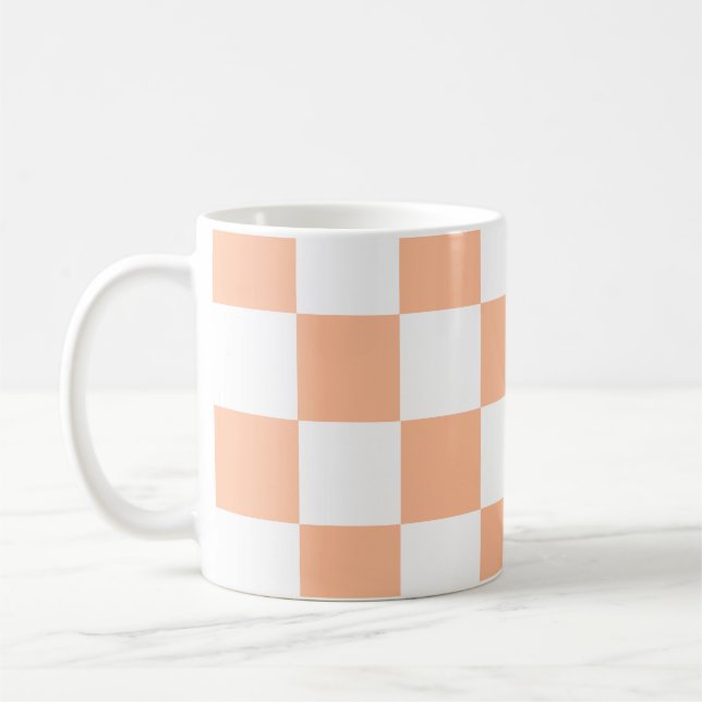 Mug Peach Fuzz À damiers En vichy Motif (Gauche)