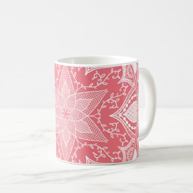 Mug Peach Mandala (Devant droit)