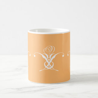 Mug Peach Retro White Flourd Rose