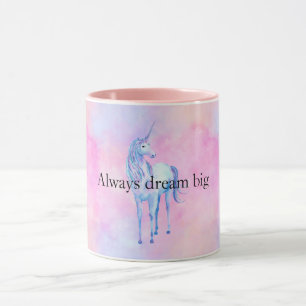 Mug Peach rose violet licorne