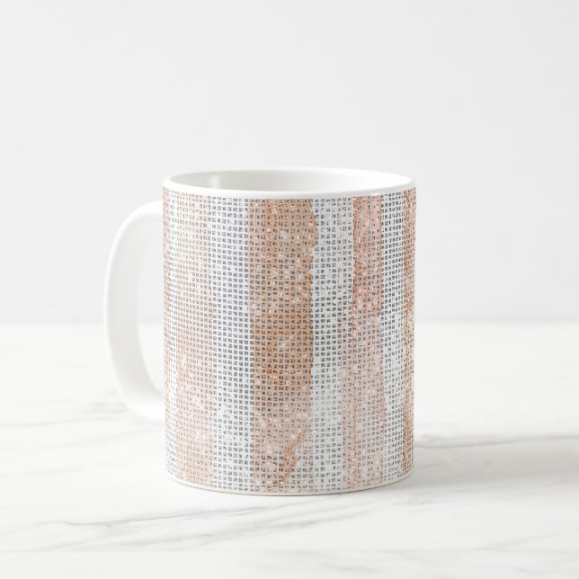 Mug Peach White Stripes Sparkle (Devant gauche)