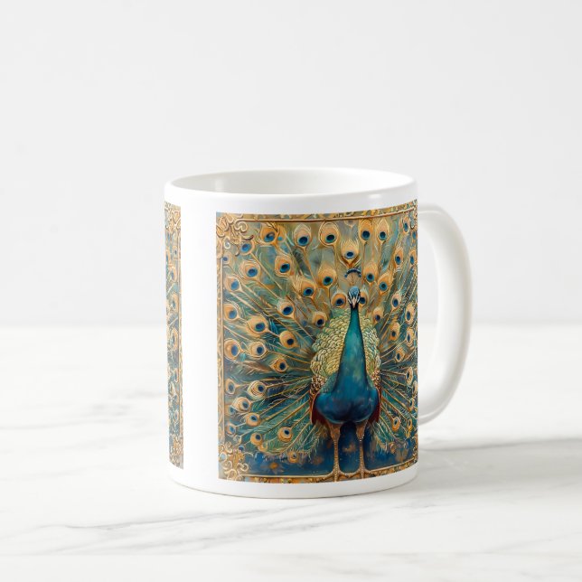 Mug Peacock Art Nouveau (Devant droit)