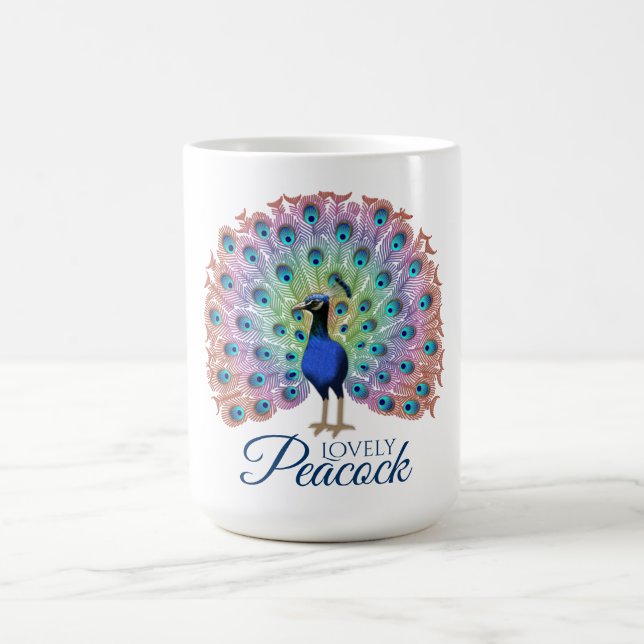 Mug Peacock coloré personnalisé (Centre)