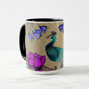 Mug Peacock En Or
