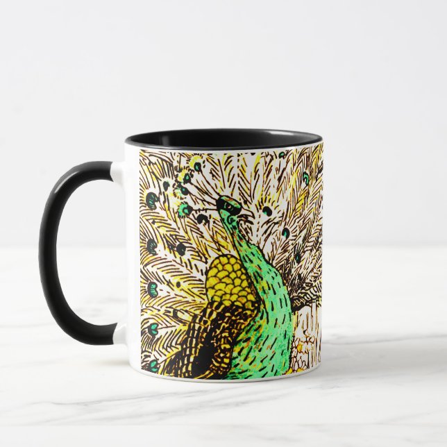 Mug Peacock et Owls Art nouveau néerlandais (Gauche)