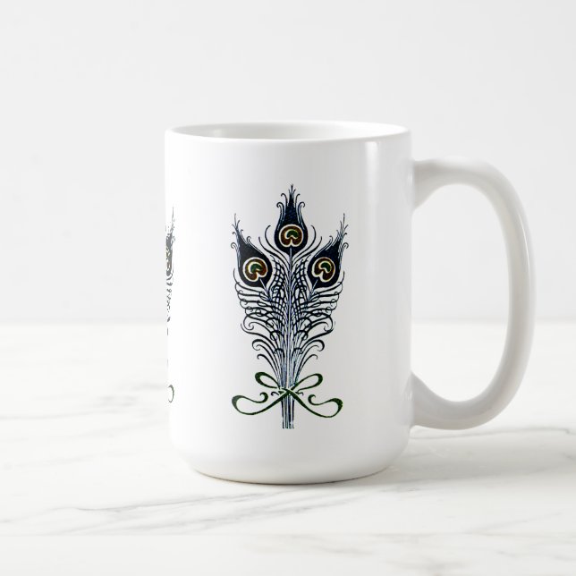 Mug Peacock Feathers Art Nouveau Vintage (Droite)