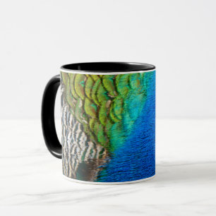 Mug Peacock Feathers IV Colorful Abstrait Nature