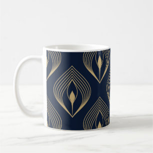 Mug Peacock plume ombre motif ditzy motif floral.