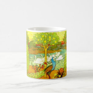 Mug Peacocks et Swans Art Nouveau