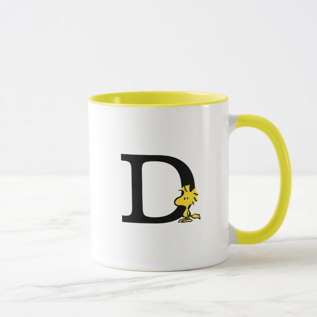 Mug PEANUTS | Bois | Monogramme D (Droite)
