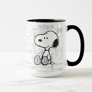 Mug PEANUTS   Snoopy en bandes dessinées Noir Blanc